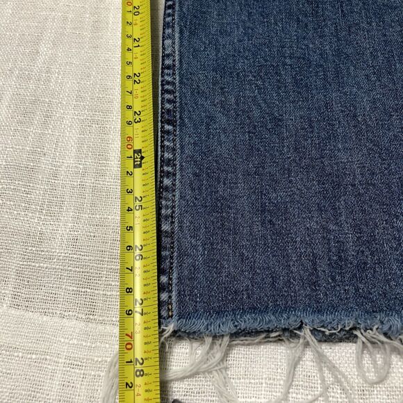 Everlane Jeans Women 33 Curvy Cheeky Ankle High Rise Raw Hem Distressed Boho - Picture 16 of 16